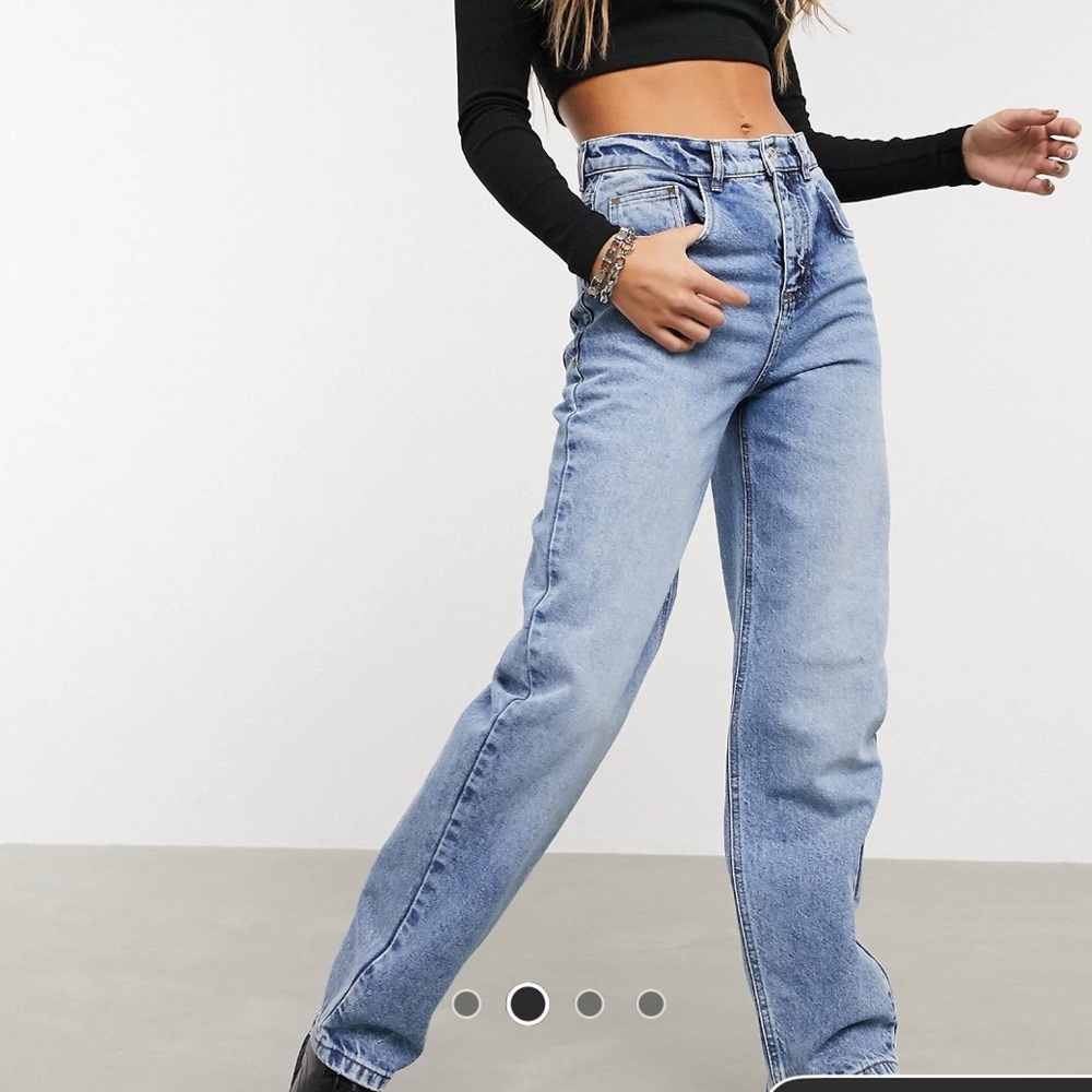 baggy high waisted dad jeans midwash skater